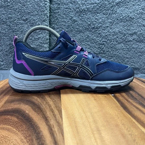 ASICS Gel Venture 8 Women's Navy Purple Trail Running Shoes Sneakers Size 8 - Picture 10 of 12